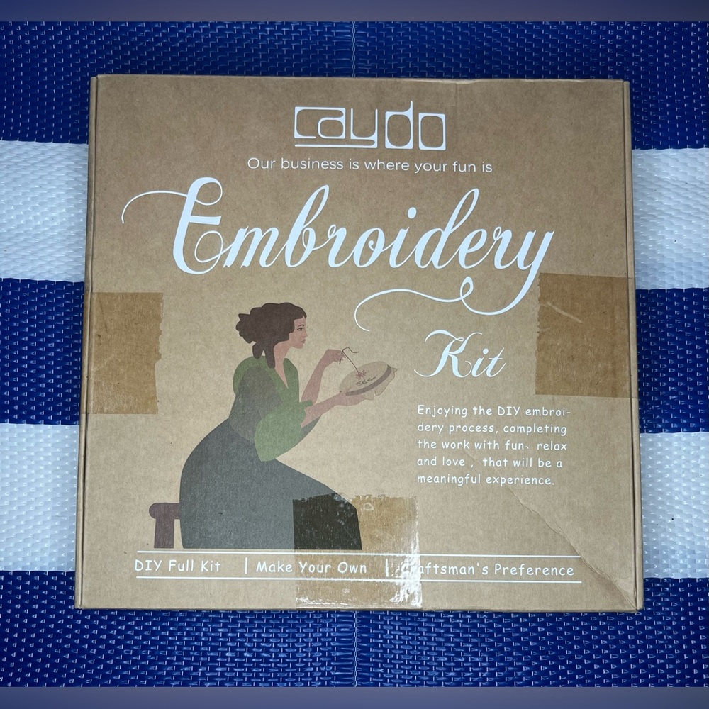 ✨🎉 NIB- DIY Caydo Cross Stitch Embroidery Full Kit Made In China Arts & Crafts